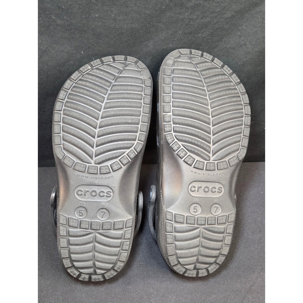 Crocs Classic Translucent Clogs Black Women 7 Men 5 Water Shoes 206908-001 - Picture 8 of 9